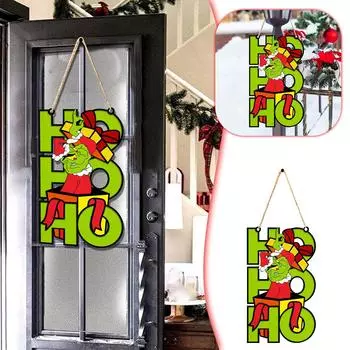 Рождественские украшения, дверные знаки, деревянные знаки, домашние стены, праздничные деревянные подвески, деревянные доски для подвешивания зелёный