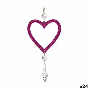 Рождественские украшения Фуксия Пластиковые блестки 9 x 16 x 2 см (24 единицы) TU