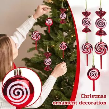 Рождественские украшения, глянцевые леденцы, завитки, расписные рождественские конфеты, елочные украшения, подвеска, подарочная карта, дешевые рождественские чулки One Size