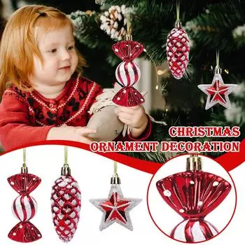 Рождественские украшения, глянцевые леденцы, завитки, расписные рождественские конфеты, елочные украшения, подвеска, подарочная карта, дешевые рождественские чулки One Size