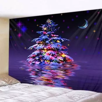 Рождественские украшения гобелен на стене снег Рождественская елка украшение дома печатный фон ткань фестиваль украшение стены 90x75cm
