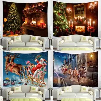 Рождественские украшения, гобелен, настенный подвесной Рождественская елка, гобелен Санта-Клауса для гостиной, спальни, новогоднего украшения дома 100x75cm