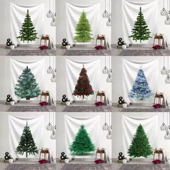Рождественские украшения, гобелен, настенный полиэстер, одеяло с рисунком рождественской елки, украшение для дома и салона, с Рождеством 100x75cm