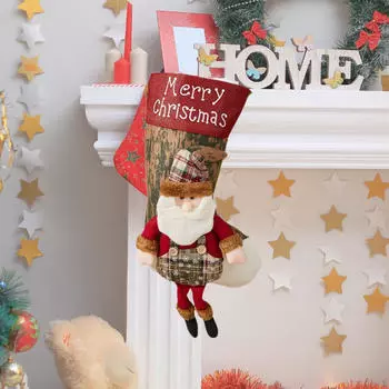 Рождественские украшения и чулки для вечеринок Santa Pattern