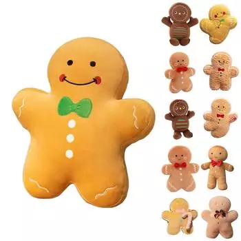 Рождественские украшения, игрушки, милая плюшевая игрушка, кукла-человечек из печенья, подвеска на рождественскую елку, украшение для дома, рождественское украшение, рождественский подарок One Size