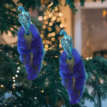 Рождественские украшения имитация павлина елочное украшение подвеска