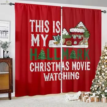 Рождественские украшения из 2 предметов, занавески с рисунком Санта-Клауса, подарок для спальни, гостиной, ресторана, праздничное украшение, занавески W50xH140(CM)x2PCS&Rod pocket