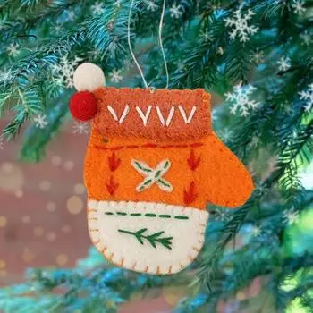 Рождественские украшения из фетра, подвесные фетровые плюшевые винтажные домашние перчатки, подвеска своими руками для украшения рождественской елки дома A