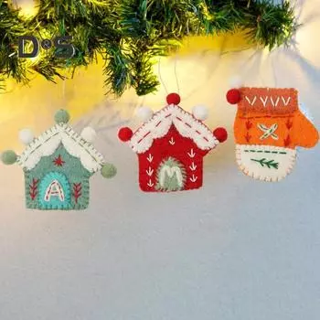 Рождественские украшения из фетра, подвесные фетровые плюшевые винтажные домашние перчатки, подвеска своими руками для украшения рождественской елки дома A