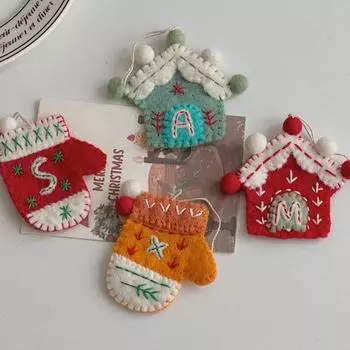 Рождественские украшения из фетра, подвесные фетровые плюшевые винтажные перчатки для дома, подвеска своими руками A