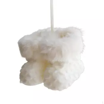 Рождественские украшения из плюшевых ботинок, елочные шары, маленькие подвески для подвешивания белый