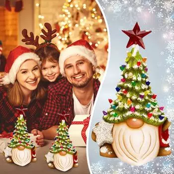 Рождественские украшения из смолы в виде гнома, большой размер 7,1 дюйма, коллекционные фигурки в виде гнома, книжная полка, настольный компьютер One Size