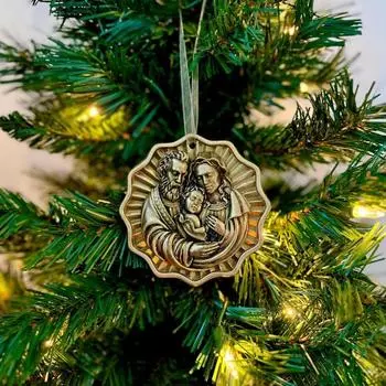 Рождественские украшения Католические Святейшее Сердце Иисуса Подвесные украшения Подвеска из смолы для домашних вечеринок Религиозный декор B