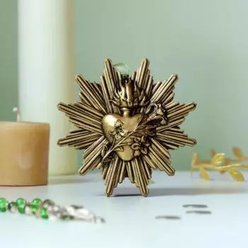 Рождественские украшения Католические Святейшее Сердце Иисуса Подвесные украшения Подвеска из смолы для домашних вечеринок Религиозный декор B