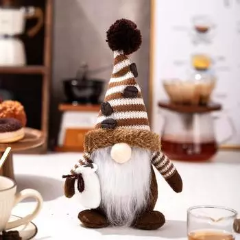 Рождественские украшения кофейный миджет украшение хаки безликая кукла кукла гоблин украшение для дома