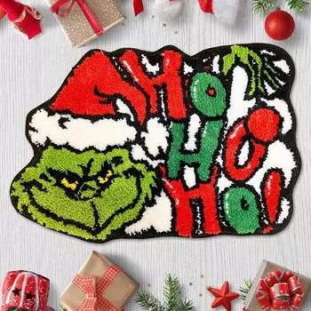 Рождественские украшения Коврики для ванной комнаты, рождественские коврики для ванной комнаты Украшения для дома, праздничный милый рождественский декор Нескользящие 16x24 дюйма One Size