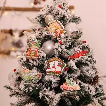 Рождественские украшения Креативный мультяшный цветной кулон Украшения для елки разноцветный