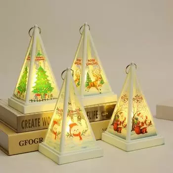 Рождественские украшения, маленькие конные гирлянды, подвесные светильники, трансграничные новые продукты, светодиодные электронные свечи, переносные ветровые гирлянды snowman зелёный