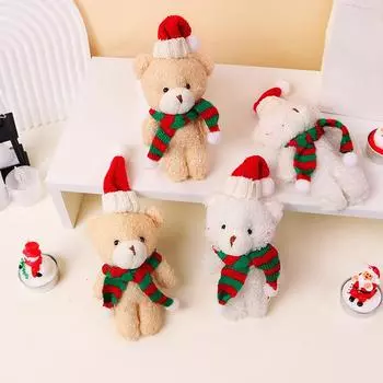 Рождественские украшения милый брелок кулон подарок домашняя вечеринка декоративный DIY плюшевый мишка шарф мини коричневый