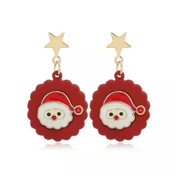 Рождественские украшения, мультяшные рождественские серьги-капельки, серьги.