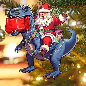 Рождественские украшения Мультяшные животные Санта лось слон подвесное украшение акриловый кулон с шнурком для домашнего декора елки Q