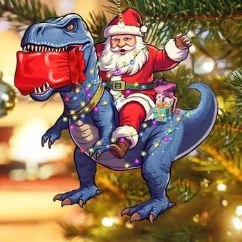 Рождественские украшения Мультяшные животные Санта лось слон подвесное украшение акриловый кулон с шнурком для домашнего декора елки D