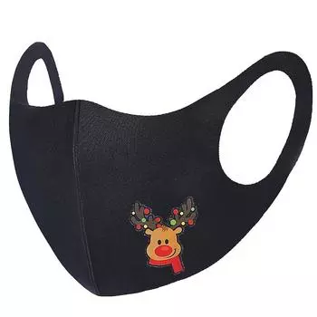 Рождественские украшения мультяшный принт маска для взрослых рождественские украшения маска для лица c