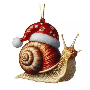 Рождественские украшения Мультяшный узор животного Украшение для рождественской елки 2D плоский Улитка/Муха/Утка Акриловая подвеска для украшения окна, стены, дерева A
