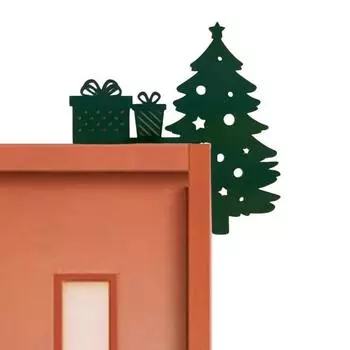 Рождественские украшения на дверь, праздничная елка, колокольчик, дверная рама, угловой знак для декора стены окна, рождественское украшение для дома Right