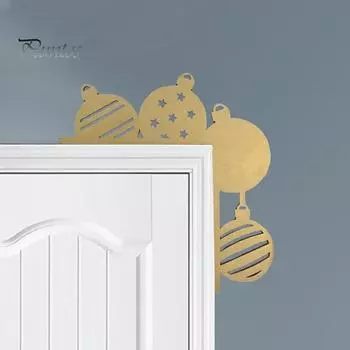 Рождественские украшения на дверь, праздничная елка, колокольчик, дверная рама, угловой знак для декора стены окна, рождественское украшение для дома Right