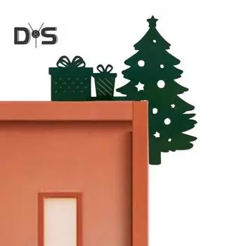 Рождественские украшения на дверь, праздничная елка, колокольчик, дверная рама, угловой знак для декора стены окна, рождественское украшение для дома Right