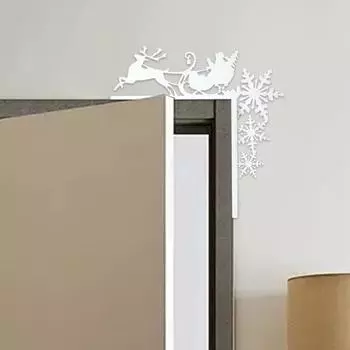 Рождественские украшения на дверную раму, металлический снеговик, лось, Санта-Клаус, снежинка, рождественская елка