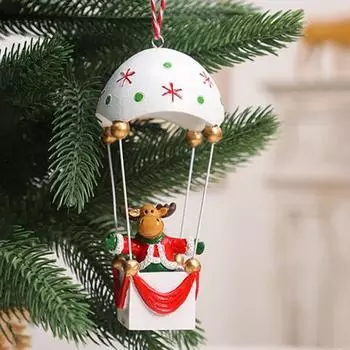 Рождественские украшения на воздушном шаре из смолы Санта/Олень/Снеговик Воздушный шар с парашютом Deer