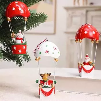 Рождественские украшения на воздушном шаре, Санта/Олень/Снеговик, статуя на воздушном шаре и парашюте, украшение для дерева на праздник Deer