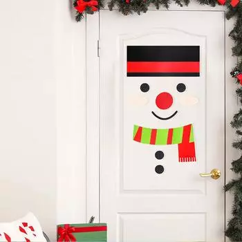 Рождественские украшения Наклейка Нетканый лось Рождественская елка Снеговик Дверные наклейки DIY Войлочные наклейки на окна и стены Рождественские принадлежности