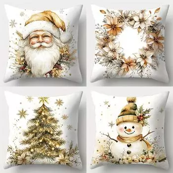 Рождественские украшения наволочка Санта-Клаус Снеговик гирлянда Рождественская елка наволочка диванная подушка комплект украшения дома 40x40cm