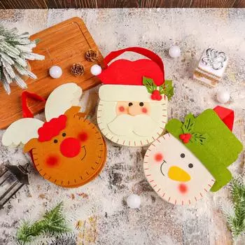 Рождественские украшения Нетканая сумочка Подарочная новая подарочная сумка Детская конфета Яблоко Рождественская елка 18*4.5*20.5CM