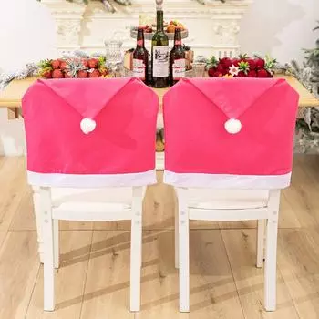 Рождественские украшения, нетканый чехол для стула, чехол для табурета розовый