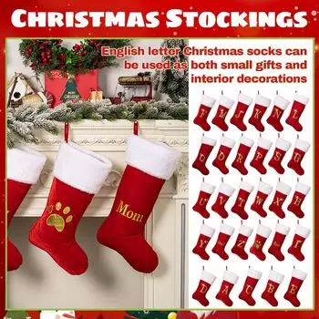 Рождественские украшения Носки Рождественские носки со снежинками Рождественские носки премиум-класса Подарочные пакеты Оконные украшения One Size