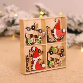 Рождественские украшения Новые мультяшные деревянные маленькие подвески Рождественские украшения Украшения для елки A