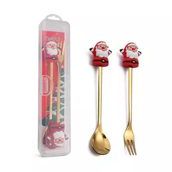 Рождественские украшения Нож Вилка Ложка Набор Рождественская посуда Столовые приборы Нож Столовые приборы Сер Z3S9 socks-2pcs