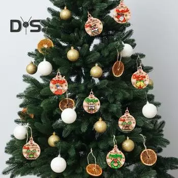 Рождественские украшения обратного отсчета, деревянные рождественские венки, чулки, колокольчики, подвески, дни до Рождества, подвесные украшения для двери, елки M