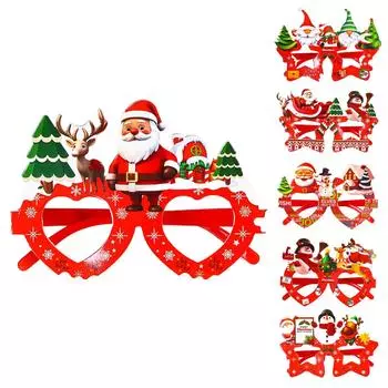 Рождественские украшения, очки, реквизит для фотосъемки взрослых и детей, рождественские подарки, праздничные принадлежности, креативные оправы для очков для вечеринок One Size