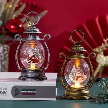 Рождественские украшения, переноска пони, огни, подарок, вечеринка, настольная рождественская елка, подвеска Old Man золотой