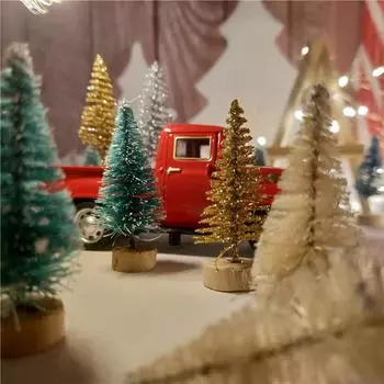 Рождественские украшения Пикап Игрушечный автомобиль из сплава Высокая имитация автомобиля Миниатюрная модель автомобиля красный