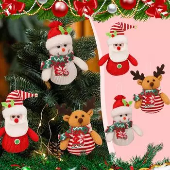 Рождественские украшения плюшевые Клаус елочные подвески лось снеговик рождественские плюшевые куклы украшения для дома в помещении праздничный сезон декор для вечеринки One Size