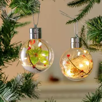 Рождественские украшения, подвески на елку, подвески на окна, светящиеся елочные шары, рождественские украшения, теплые светящиеся шары, прозрачные.