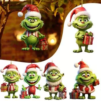 Рождественские украшения Подвески Рождественская шляпа Серия Рождественская елка Подвески Акриловые автомобильные подвески One Size