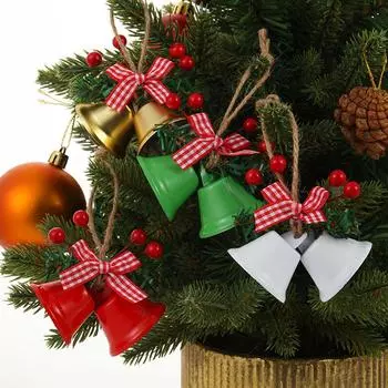 Рождественские украшения Подвесной колокольчик Рождественская елка Подвесные украшения Рюкзак Подвеска Подарок Для Дома Рождество Новый Год Navidad Natal Подарки белый