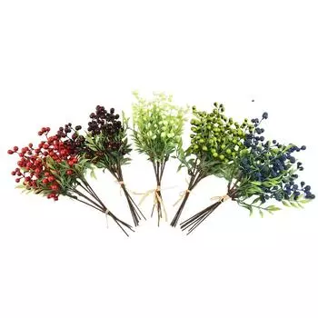 Рождественские украшения поставляют искусственные ягодные цветы для рождественской елки и венка вино красного
